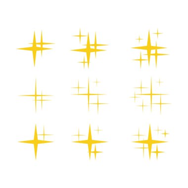 Altın yıldız simgesi seti.