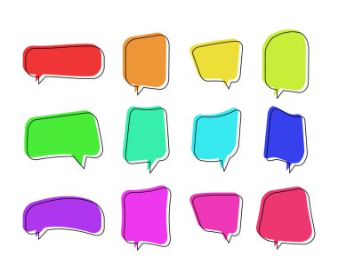 Renkli konuşma balonu seti.