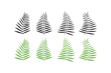 Yeşil ve siyah yaprak seti.