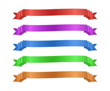 Renkli kurdele resimleme seti.