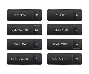 Siyah ve renkli CTA düğmesi ayarlandı.