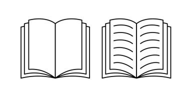 Siyah kitap simgesi seti.