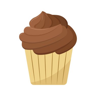 Çikolata cupcake vektör illüstrasyon.
