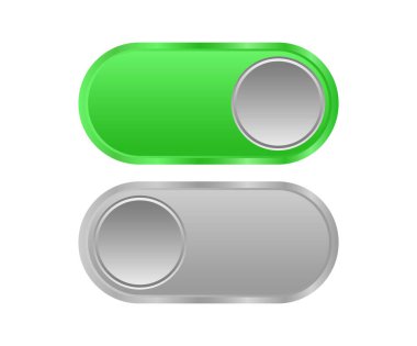 Yeşil ve gümüş düğmeleri aç ve kapat.