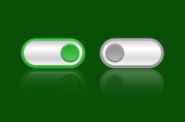 Yeşil ve gümüş düğmeleri aç ve kapat.