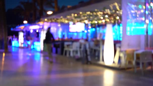 Vídeo Borrado Café Noite Com Luzes — Vídeo de Stock