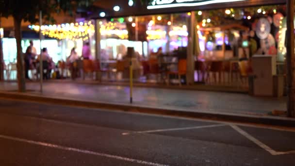 带灯光的咖啡馆的模糊视频 — 图库视频影像