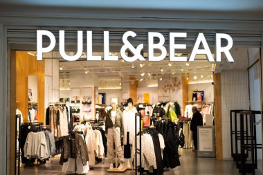 Tarragona, Spain - February 08 2023: Pull Bear fashion store
