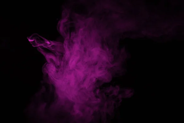 Barevný Kouř Zblízka Černém Pozadí Rozmazaný Růžový Oblak Kouře — Stock fotografie