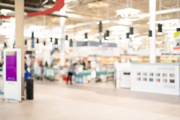 Foto Turva Supermercado Com Caixas Registadoras Vazias — Fotografia de Stock