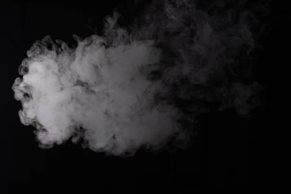 Cloud White Smoke Black Background Closeup — 스톡 사진