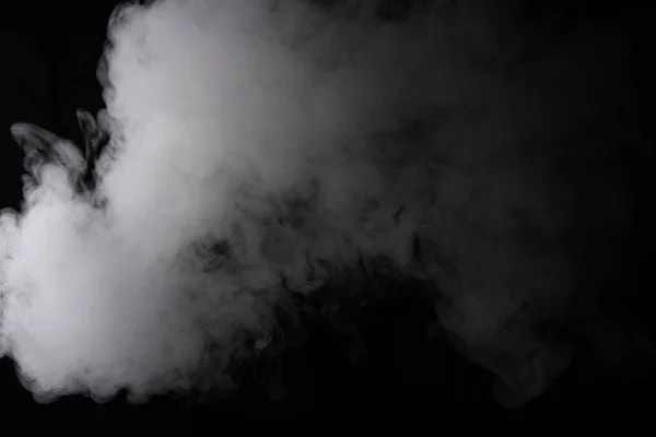 Cloud White Smoke Black Background Closeup — стоковое фото