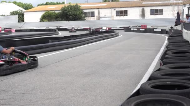 Tarragona Spain July 2023 High Speed Kart Race Street Track — Stock Video