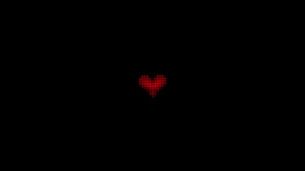 在黑色背景上脉动的心脏的循环动画 — 图库视频影像