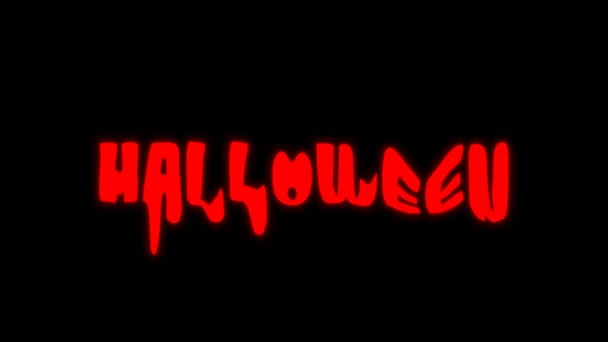 Animation Lettrage Halloween Rouge Sur Fond Noir Concept Halloween — Video