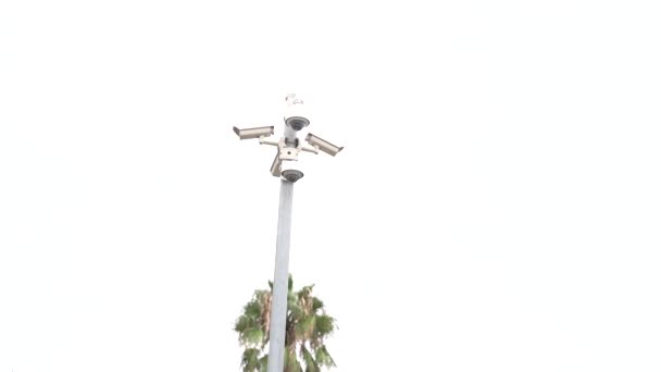 Sokak Güvenlik Kamerasının Videosu Aynı Rafta Bir Sürü Kamera Var — Stok video