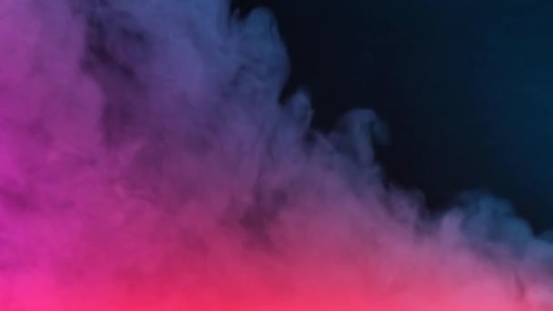 Текстура Разноцветного Дыма Черном Фоне Замедленная Съемка — стоковое видео