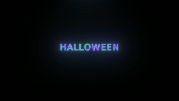 Animation Halloween Lettering Purple Black Background Halloween Concept — Stock Video