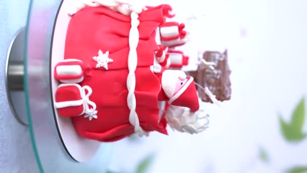 Design Vánoční Dort Cukrové Pasty — Stock video