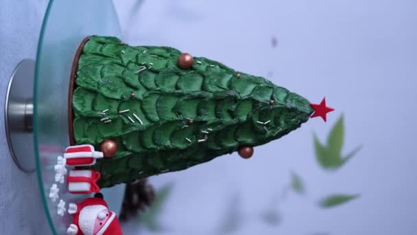 Дизайн Рождественский Торт Сахарной Пасты — стоковое видео