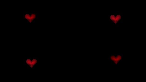 在黑色背景上脉动的心脏的循环动画 — 图库视频影像