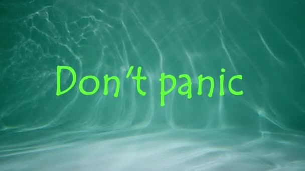 Non Fatevi Prendere Dal Panico Animazione Testo Uno Sfondo Acqua — Video Stock
