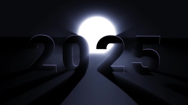 Animation Νέο Έτος 2025 Μαύρο Φόντο — Αρχείο Βίντεο
