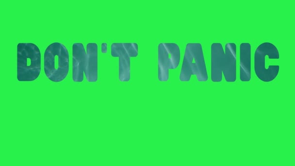 Dont Panik Text Animation Grön Bakgrund — Stockvideo