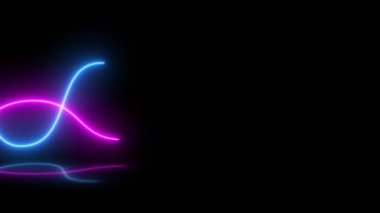 Siyah arkaplan üzerinde çok renkli çizgilerin hareketinin canlandırması.