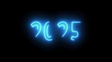 Neon ışıklı sayılar 2025, neon ışıklı yeni yıl tasarımı.