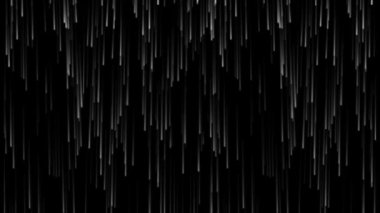 Siyah arka planda yağmur animasyonu. 4k.