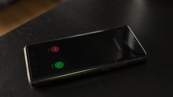 Неизвестный Звонок Мошенников Мобильный Телефон — стоковое видео