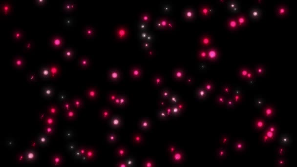 Texture Animation Petites Boules Lumineuses Sur Fond Noir — Video