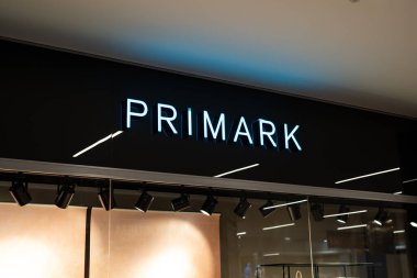 Tarragona, Spain - July 24 2023: Primark logo in the store close-up. clipart