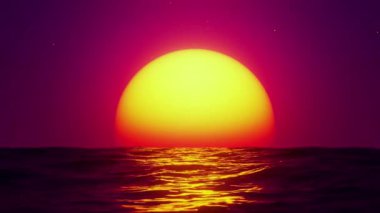 Kızıl Güneş: Büyük Kızıl Sıcak Güneş Denize Yansıyor