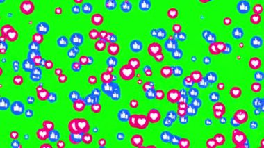 Başparmak Yukarı Sevgi gibi Facebook Simgesi Geçiş Animasyonu Yeşil Ekran Arkaplanı Tepkisi