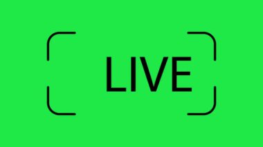 Canlı Sembol Düğmesi Canlı Yayın Simgesi Canlandırma Yeşil Ekran Arkaplanı