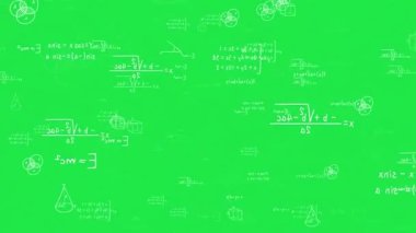 Matematik Bilimi Formülü Denklemi Canlandırma Yeşil Ekran Arkaplanı
