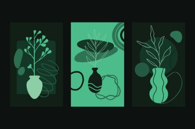 Elle çizilmiş asgari element orta yüzyıl vektör kümesi. Estetik çağdaş çizgi sanatı, geometrik şekilli tek renkli, siyah ve beyaz. Duvar sanatı, dekorasyon, duvar kağıdı tasarımı.