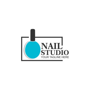 Salon ya da manikür stüdyosu için yaratıcı resimli tırnak logosu tasarımı