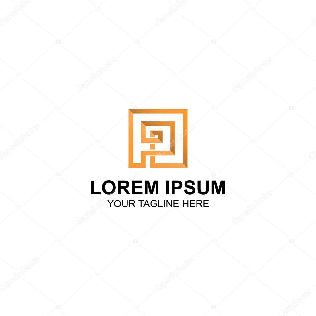 Letter p logo design fo company icon or business with creative vector illustration