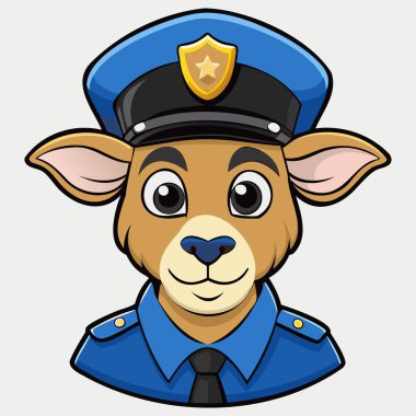 Üniformalı genç keçi polisi.
