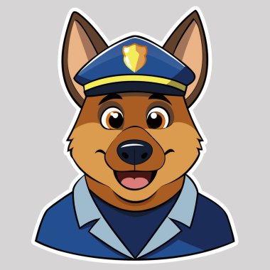 Mutlu Polis Köpek Çizgi Filmi Yapıştırması.