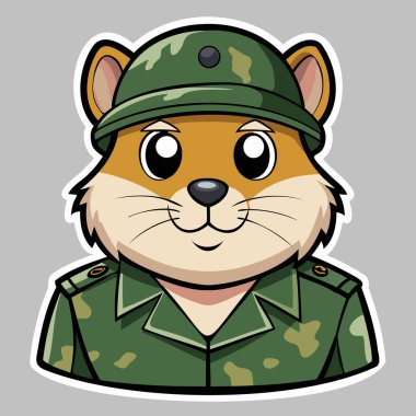 Asker üniformalı bir hamster..