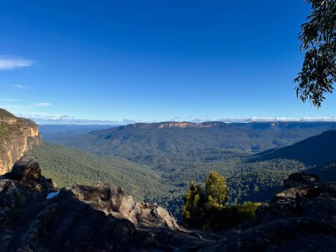 The never-ending blue mountains just over an hour from Sydney present the great wonders of the Australian outback. Dense, luscious forests dress the crevices and folds of the mountains, aligned on the true blue horizon. clipart