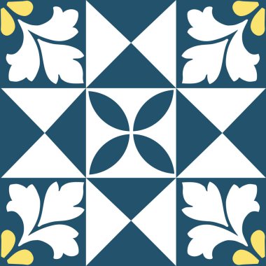 Yaprak Desenli Dekoratif Döşeme Çizimi