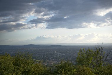 Leckhampton Hill, İngiltere 'den Cheltenham' ın Manzarası