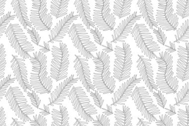 Botanik ve kusursuz bir desen. Bir dallar siyah ve beyaz desenler çiziyor. Basit, pürüzsüz bir iz bırakır. düzenlenebilir vuruş.