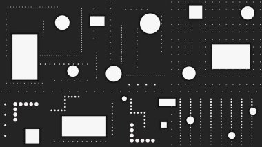 Geometrik desen. Siyah ve beyaz geometrik şekiller arka plan. Siyah üzerine beyaz 3D şekiller. Siyah beyaz arkaplan.