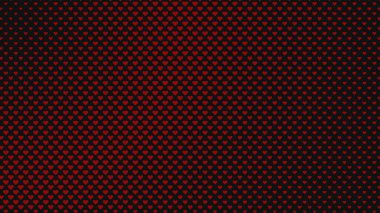 Siyah arka planda kırmızı kalpler. Kalpli sevgililer günü geçmişi. Küçük kalpleri olan kırmızı ve siyah bir doku..